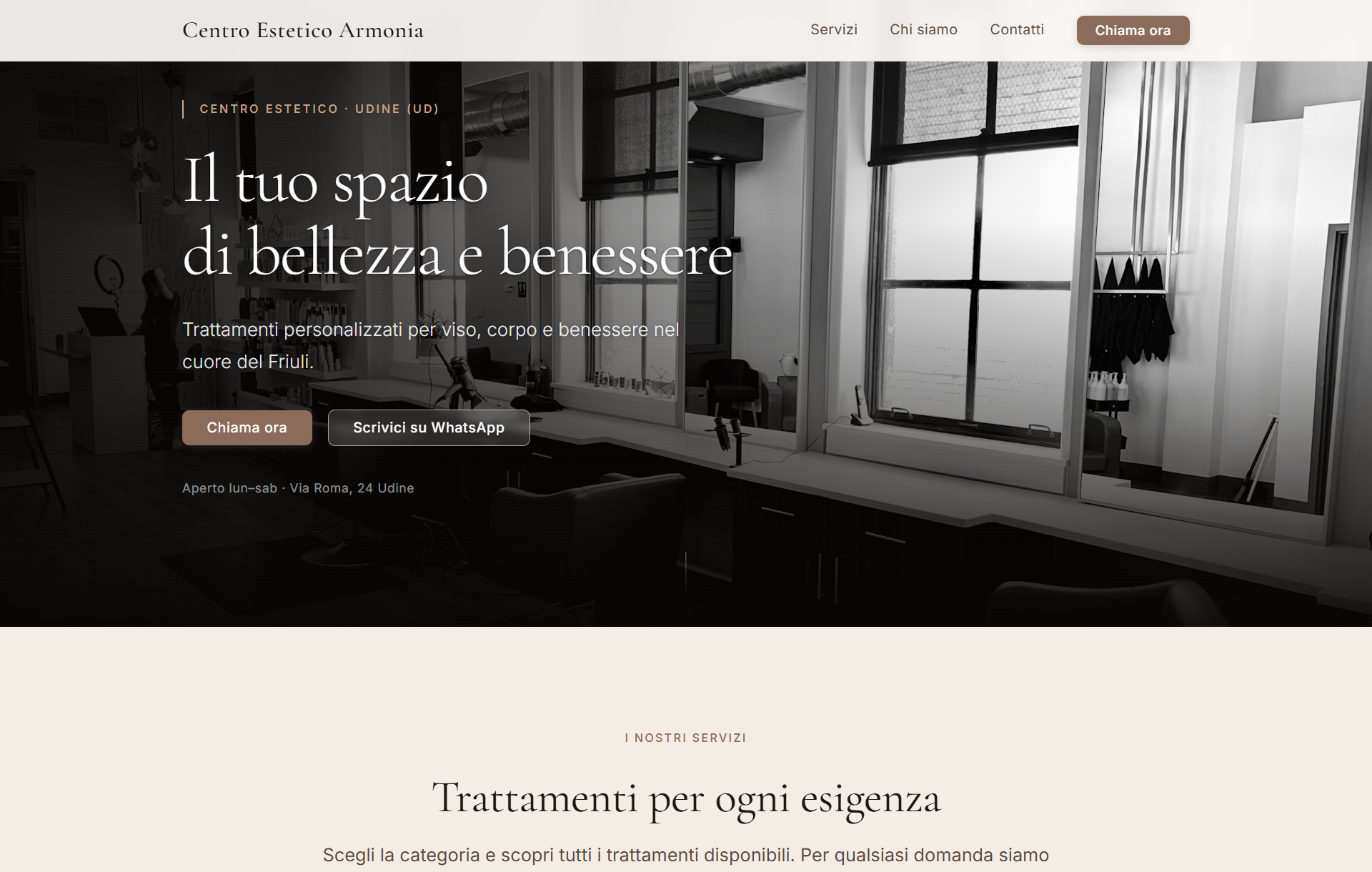Centro Estetico Armonia — website preview