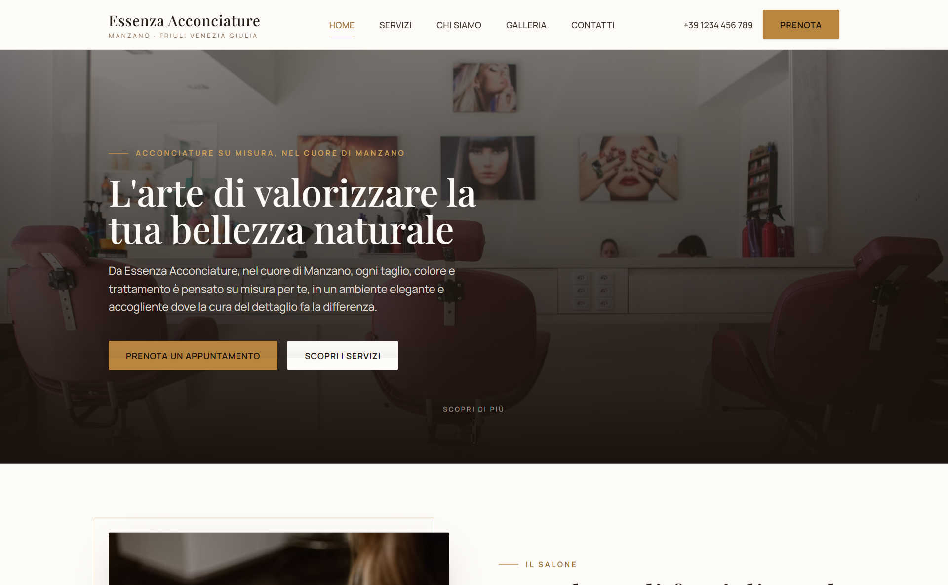 Essenza Acconciaturea — website preview